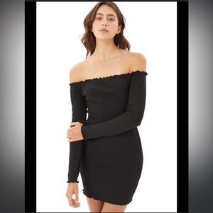 Off the shoulder body con dress